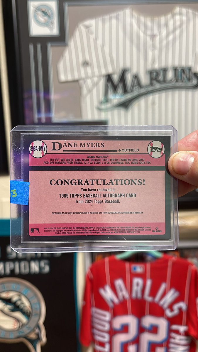 LoudMiamiFan's tweet photo. LMF’s TUESDAY GIVEAWAYS START NOW!
TODAY’S GIVEAWAY IS A @danemyers3 AUTOGRAPHED 2024 TOPPS SERIES 1 35th Anniversary Card.
To Enter you must do ALL the following:
1. FOLLOW: @LOUDMIAMIFAN
2. REPOST: THIS TWEET WITH hashtag: #LETSGETLOUDER
3. reply by tagging 2 friends with #LETSGETLOUDER
WINNER WILL CHOSEN AFTER THE MIAMI VS ST LOUIS game ends on Wednesday that starts at 12:40pm ET.
