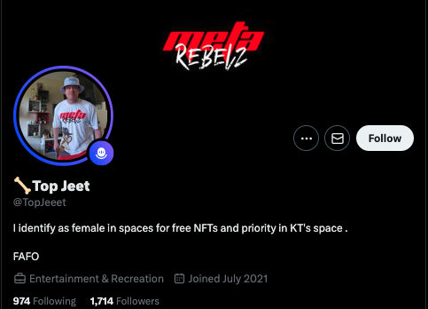 This entity <a href="/TopJeeet/">Top Jeet</a> just keeps talking poop, then runs away blocking me like a #COWARD when I ask for his lawyers &amp; name of the non-profit he created lol...after he comes outta know where &amp; just wants to try and rob/beat me up... not sure what deranged thoughts are going on ha