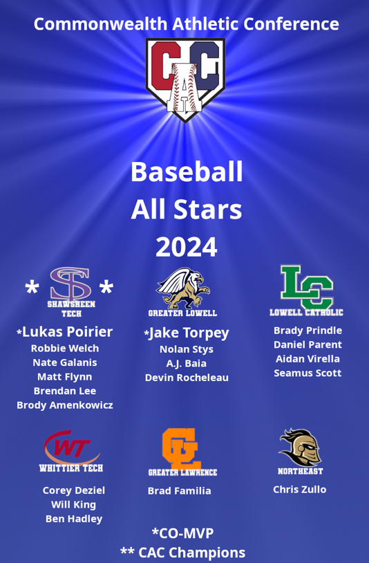 CAC_Baseball_MA's tweet image. Congratulations to the 2024 CAC Upper Division All-Stars and to the 2024 Co-M.V.P.'s of the league.