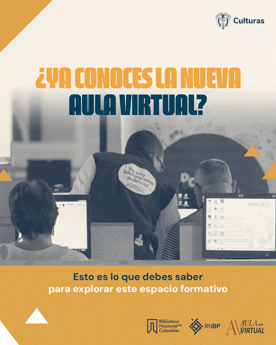 ✨🖥 ¿Sabías que ya está al aire la nueva Aula virtual? 

¡Aquí la puedes encontrar!

🔗aulavirtual.bibliotecanacional.gov.co

👇