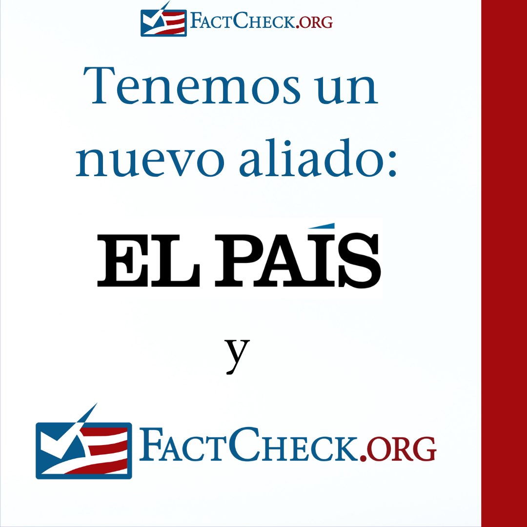 factcheckdotorg's tweet photo. Tenemos un nuevo aliado: El País y https://t.co/swor3Dzu9N

@elpais_america @elpaisinenglish #elpais #factcheck #factcheckorg https://t.co/uMKYlViKir