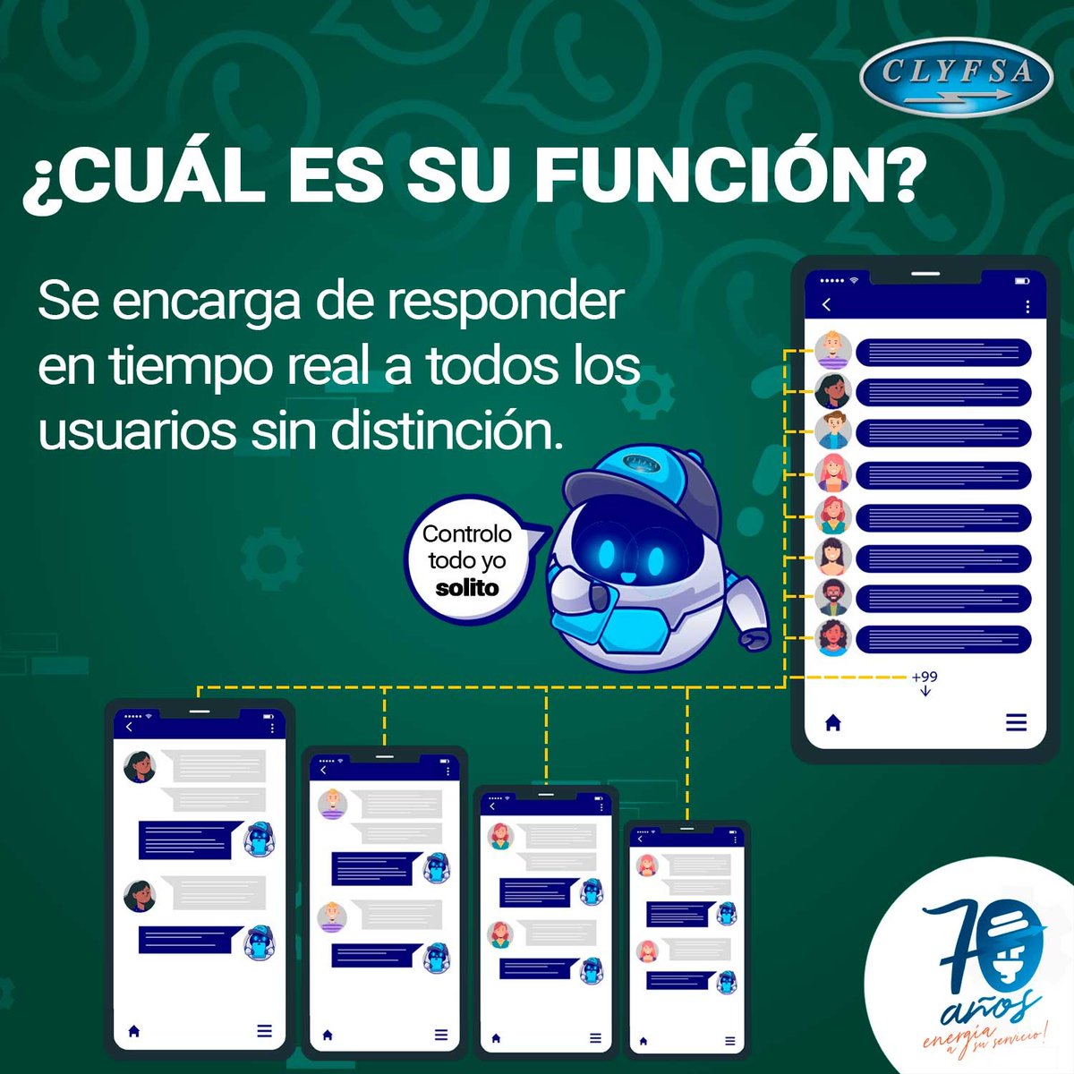 CLYFSAoficial's tweet photo. CLYFSA ha habilitado el número de WhatsApp 0991 220 120 para consultas de facturas. 📲 Ahora los usuarios pueden 𝗘𝗡𝗩𝗜𝗔𝗥 𝗠𝗘𝗡𝗦𝗔𝗝𝗘𝗦 y obtener la información sobre estado de cuenta y factura electrónica.

🔗 Enlace: https://t.co/Ir1UgJs0Hp
#ChatBot #WhatsApp #facturas https://t.co/yvWfPgf77Y