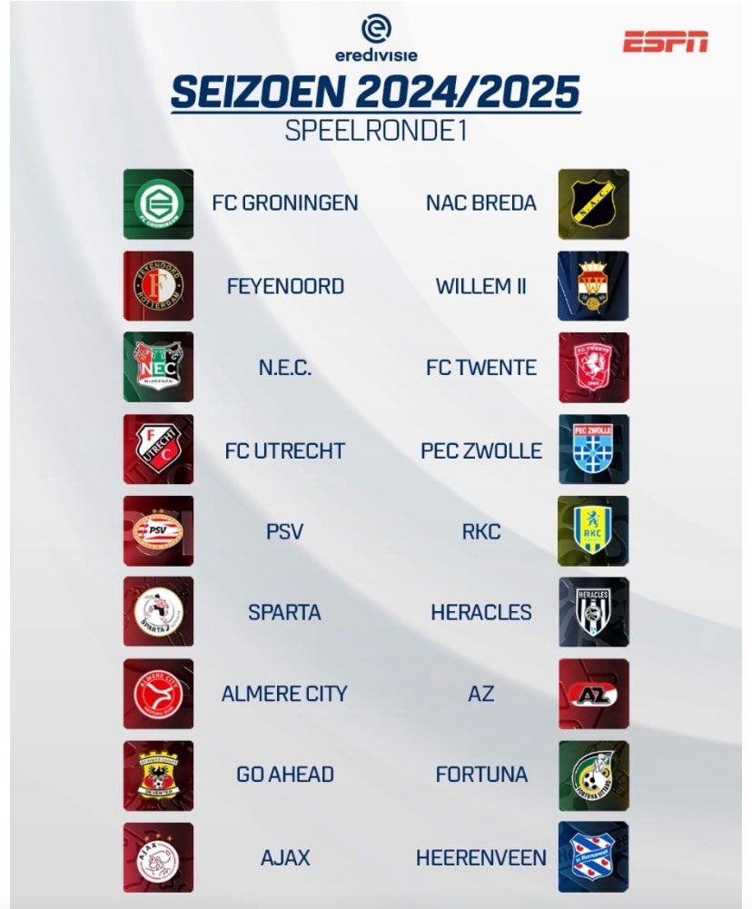 Competitie 2024/‘25 start voor <a href="/FortunaSittard/">Fortuna Sittard</a> in weekend van 9-11 augustus met een uitwedstrijd tegen Go Ahead Eagles #gaefor #eredivisie