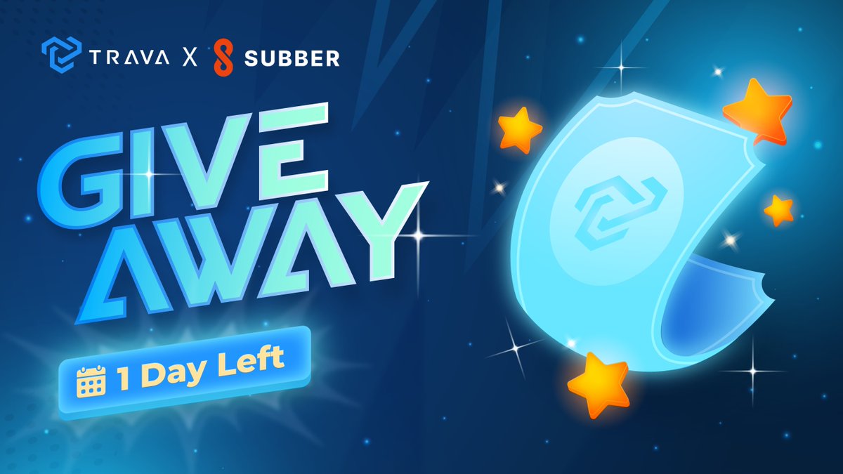 trava_finance's tweet photo. โ๏ธ 1 DAY LEFT FOR THE GIVEAWAY - https://t.co/8LtocSI8S3 X @SUBBERXYZ ๐
โ๏ธThe first Giveaway of #Trava & #Subber will be closing tomorrow
๐$200 in $TRAVA is waiting for top 10 participants
๐Join & complete all the tasks now to take the best #reward chance https://t.co/y7PGMi2nmA