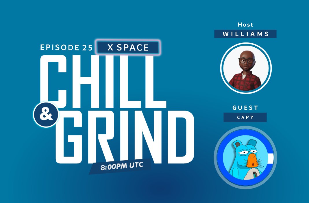 williams_web5's tweet photo. Today is your lucky day to make X100 on #base🙂🙂 

 Join me tonight as I host @Capy_base on Chill $ Grind, ep25.

Giveaway:
$50 to 2 persons

Rules:
Follow @Capy_base @williams_web5
- ♥️ ♻️ tag 2 friends
- comment $CAPY #CAPYBASE

Must be on the space 
https://t.co/OrFhYHqjJQ https://t.co/UCHZg7dvtD