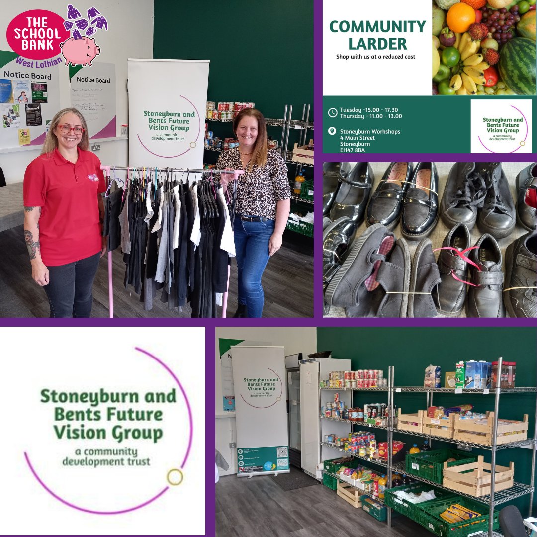 Developing Partnerships Helps Us Reach More Young People!
We are delighted to work in partnership with the Stoneyburn and Bents Future Vision Group. They support the general community with food, warm hub facilities, lots of classes and now school uniform. 😊