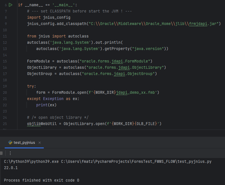 FriedholdMatz's tweet image. Now, #OracleForms #JDAPI with #PyJNIUS works on my developer machine; I had to activate the last quarter patch of Oracle Forms.
Thank you @OracleFormsPM