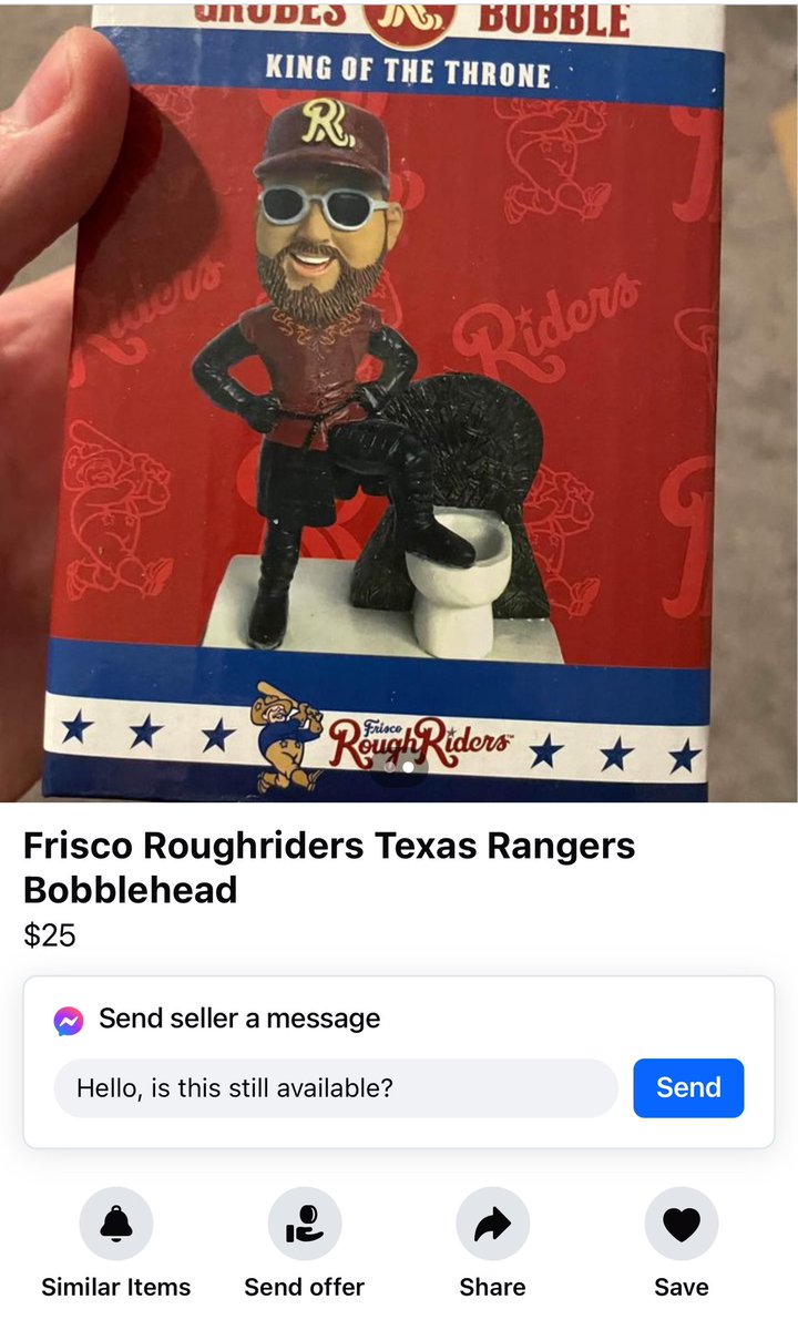 BDinDallas's tweet photo. @tweetgrubes You know you’ve made it when you get your own bobblehead AND someone tries to sell it. https://t.co/ZRJt3ZdS5f