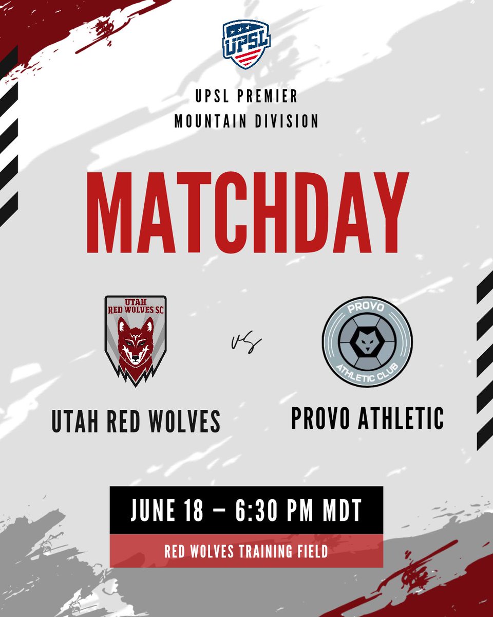 UTRedWolvesSC's tweet image. Final UPSL match of the season. Come out tonight to The Den! 

Up The Wolves 🐺 ⚽️

#RedWolves #PathToPro #Academy #UPSL #utahredwolves #DaleRedWolves #DefendTheDen #everygamecounts #PackTheDen