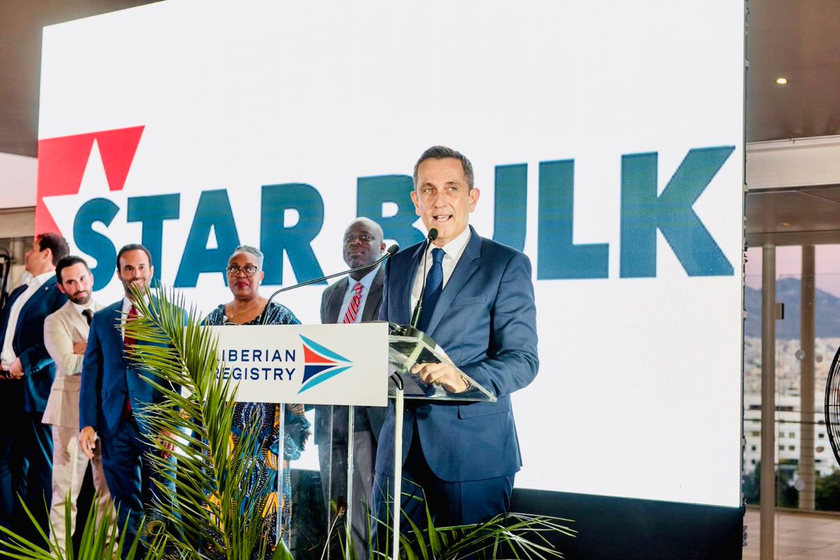 During Posidonia 2024, Star Bulk received the <a href="/LISCR_LLC/">LISCR | Liberian Registry</a>  | The Liberian Registry “Award of Distinction” at the 75th Anniversary of Liberia’s Maritime Program in Athens. 
This Award recognizes our company’s long-standing partnership and collaboration with the Liberian Flag.