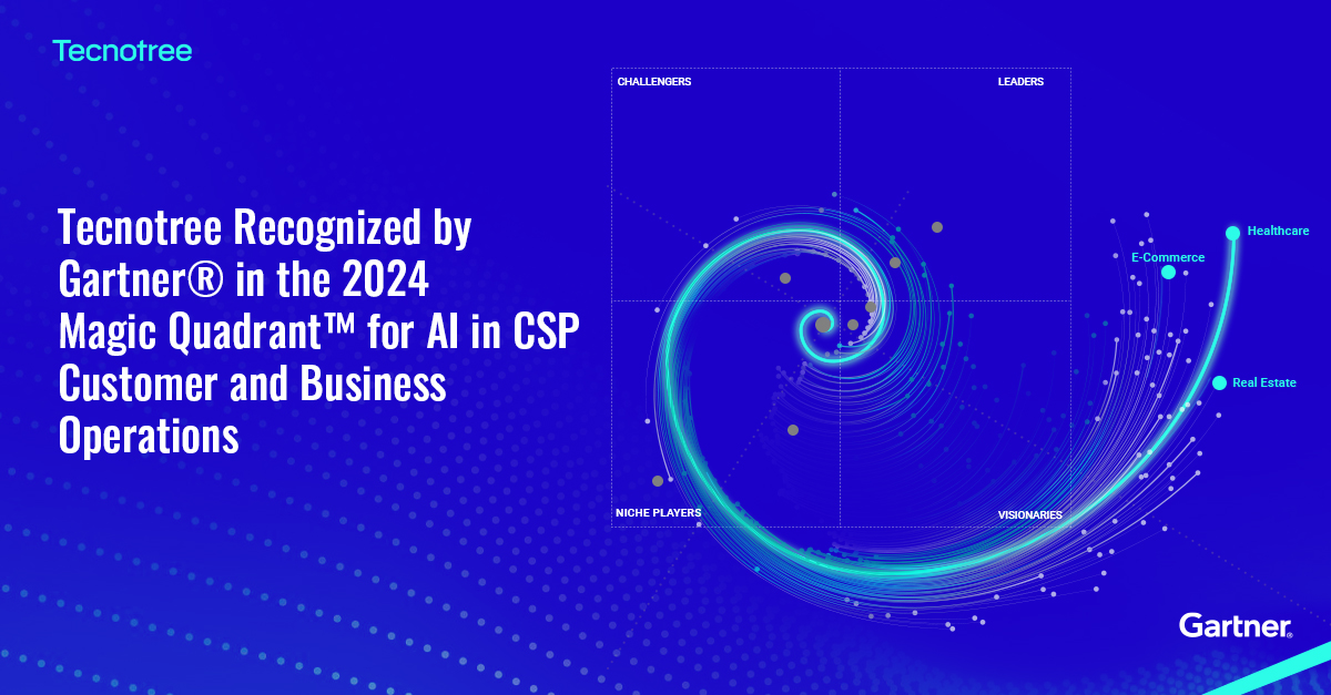 We are proud to announce that Tecnotree has been recognized in the June 2024 Gartner® Magic Quadrant™ for AI in CSP Customer and Business Operations. Click here to learn more: tecnotree.com/investors_eng/…
#TecnotreeCorporation #GartnerInsights