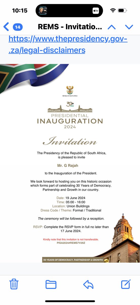 Excited for things to come…. Hopefully the start of something new! Thank you for the invitation <a href="/PresidencyZA/">The Presidency 🇿🇦</a>