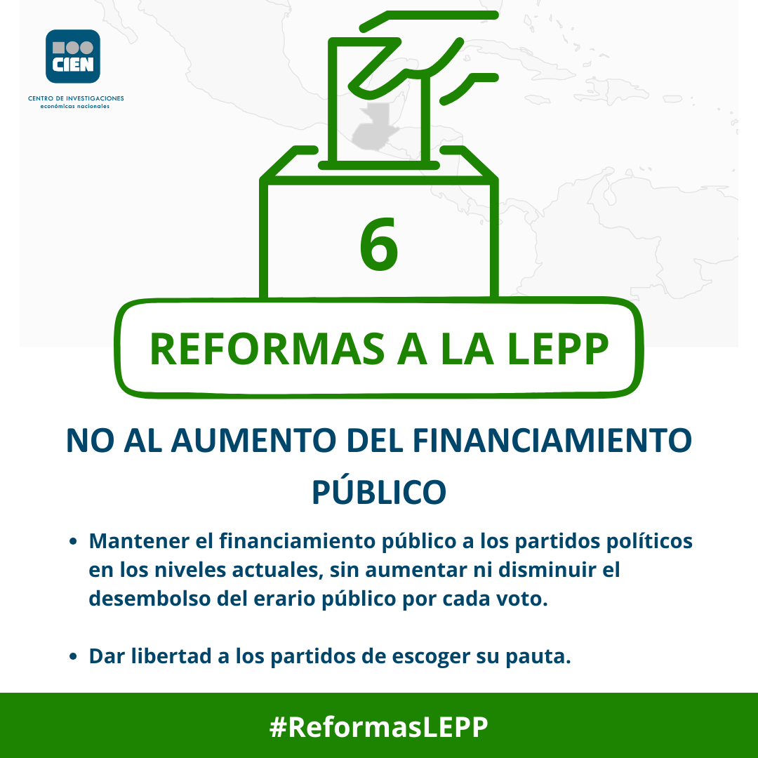 CIENgt's tweet image. 🇬🇹 Una de las recomendaciones para #ReformasLEPP, y así llegar al #DesarrolloGT, es "no al aumento del financiamiento público":