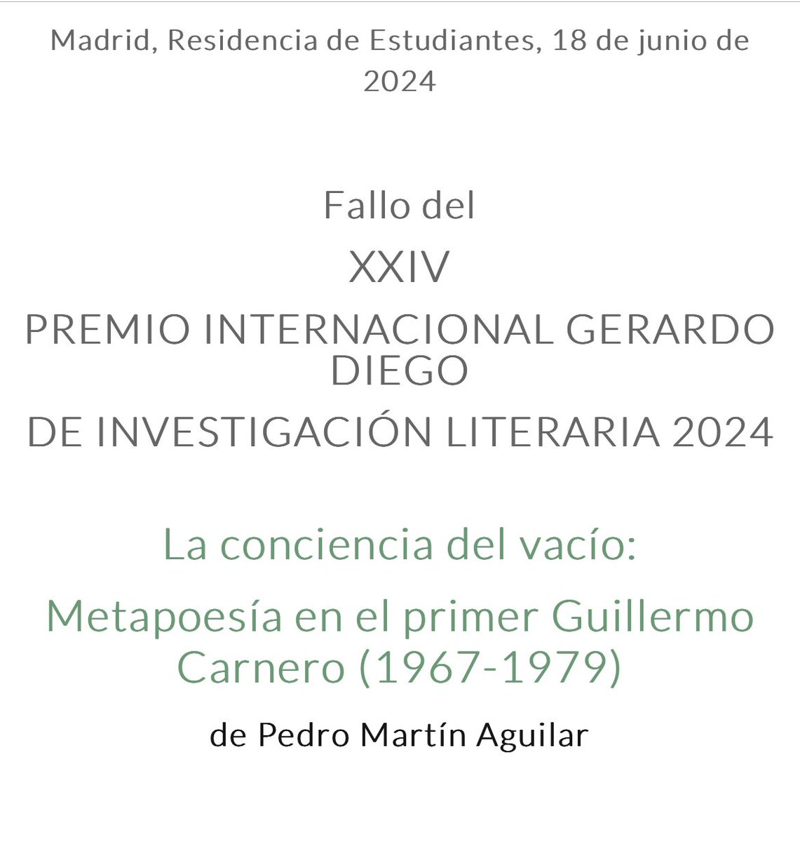 ¡Que me he llevado el Gerardo Diego 2024!