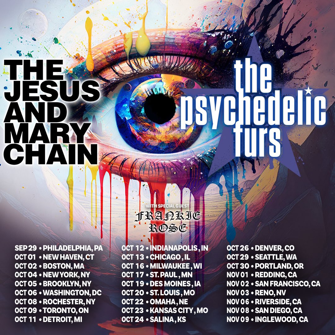 We’ll be heading to the US and Canada this Fall, co-headlining with <a href="/pfurs/">The Psychedelic Furs</a> plus special guest <a href="/heyfrankierose/">Frankie Rose</a> . 

Pre Sale tickets from 10am local venue time on Wed 19th June 2024. Sign up to access Pre Sale tickets here: themarychain.com/sign-up