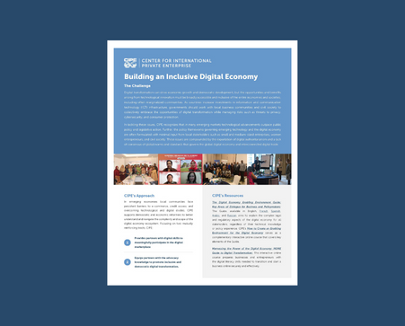 Opportunities from technological innovation must benefit all people.

Our flyer on the #digitaleconomy shows programming and resources aimed at supporting private sector partners: cipe.org/newsroom/build…