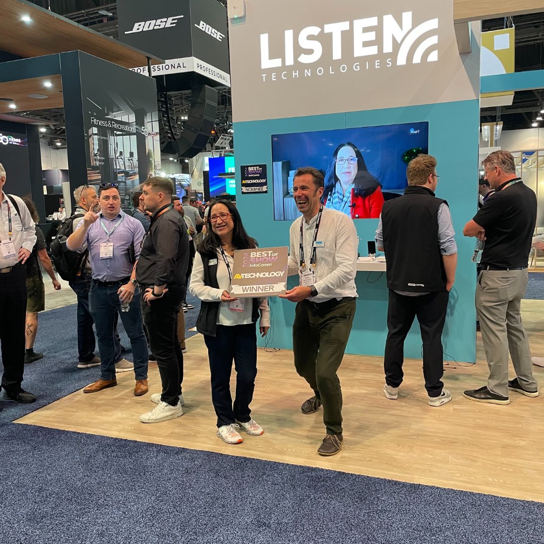 ListenTech's tweet image. We are thrilled to share that #ListenTech and Ampetronic won the AV Technology - Best of Show award at #InfoComm2024 last week for AURI™! 

#AVTweeps #Events #ProAV #Auracast #AssistiveTechnology #AudioInnovation #LeadingtheEvolutionofAssistiveListening