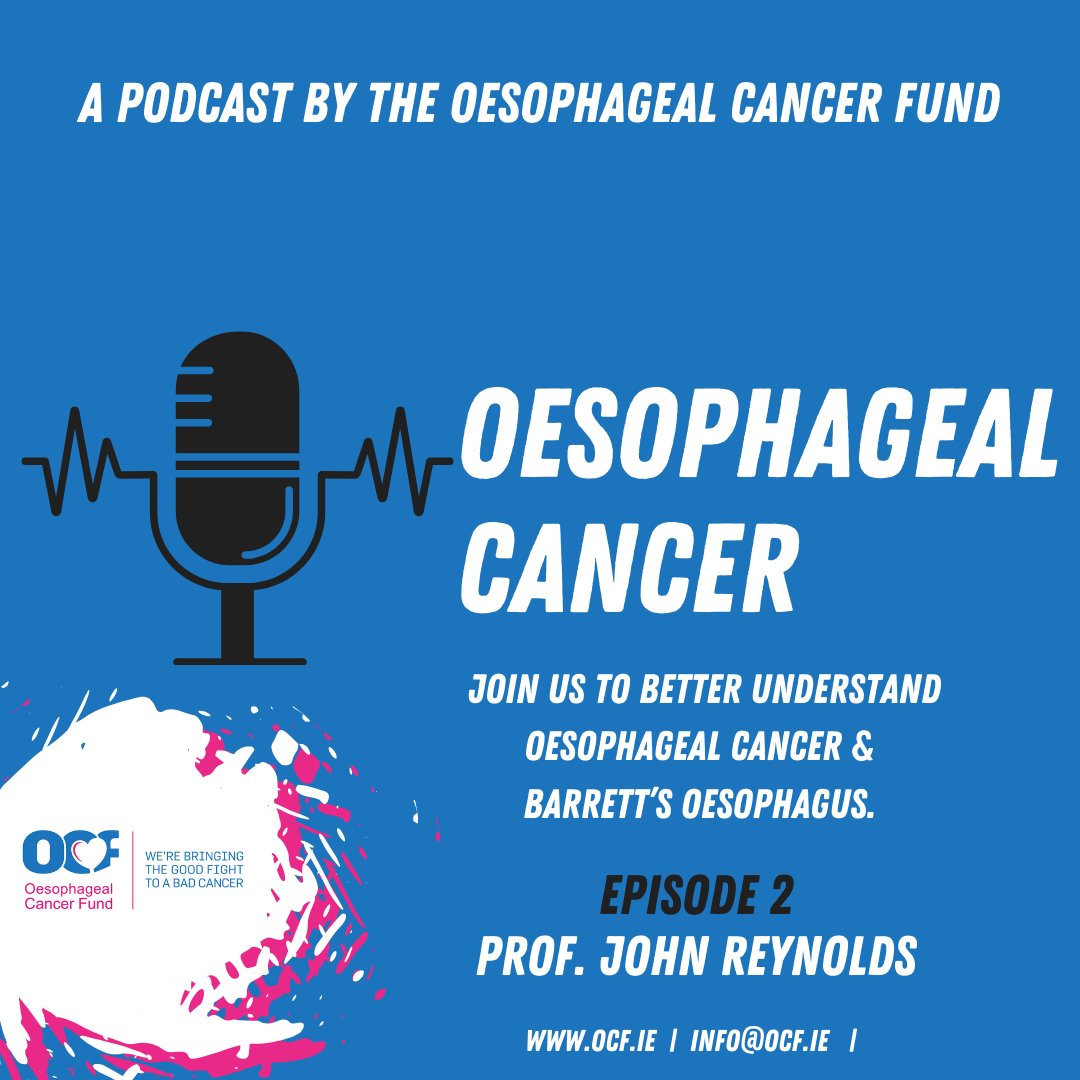 OUT NOW !! OCF Podcast - Episode 2: Guest: Professor John Reynolds.
Listen here: ocf.ie
Each of these episodes will bring together patients, experts and advocates, to have straightforward evidence-based conversations giving hope.