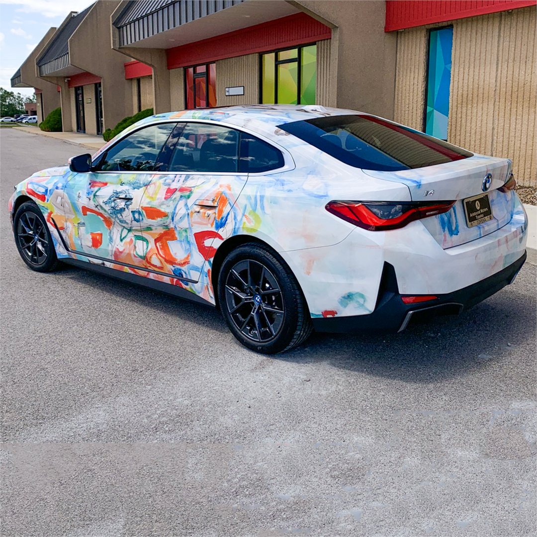 Image360KC's tweet photo. The Topeka Art Fair was a hit and we got the opportunity to wrap a beautiful #BMW with some custom artwork!
Thank you for the trust, Aristocrat Motors!
.
.
#Wrap #CarWrap #WrapItUp #WeLoveWraps #VehicleWrap #ArtWrap #Art #CustomWrap #RadWrap https://t.co/A7SHU5uxj6