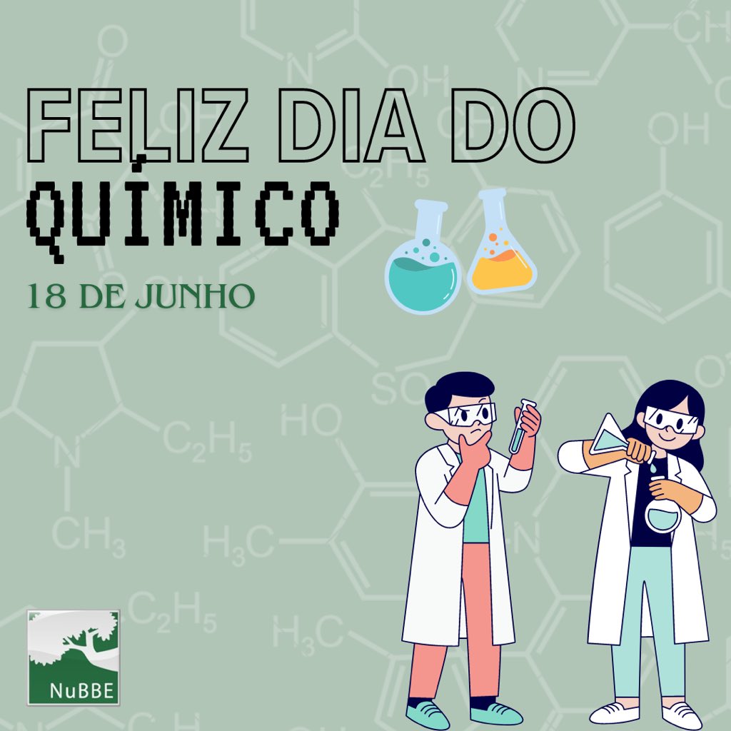 NuBBE (@nubbe_unesp) on Twitter photo Nós do NuBBE desejamos a todos os químicos e químicas um Feliz Dia do Químico. 💚🧬🧫👩🔬🧑🔬
#química #pesquisa #ciência Nós do NuBBE desejamos a todos os químicos e químicas um Feliz Dia do Químico. 💚🧬🧫👩🔬🧑🔬
#química #pesquisa #ciência