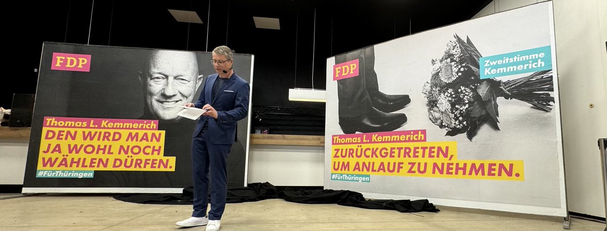 Sebastian Haak (@haaksebastian) on Twitter photo Die <a href="/fdp_thueringen/">FDP-Landesverband Thüringen</a> feiert in Weimar ihren Wahlkampfauftakt - und setzt ganz klar auf <a href="/KemmerichThL/">Thomas L. Kemmerich</a>. Die Kampagne ist selbstironisch, wie schon in der Vergangenheit. Und scheint ein Gruß an <a href="/SusanneHennig/">Susanne Hennig-Wellsow</a> und die <a href="/die_linke_th/">Die Linke Thueringen</a> zu sein. #lthwth24 Die <a href="/fdp_thueringen/">FDP-Landesverband Thüringen</a> feiert in Weimar ihren Wahlkampfauftakt - und setzt ganz klar auf <a href="/KemmerichThL/">Thomas L. Kemmerich</a>. Die Kampagne ist selbstironisch, wie schon in der Vergangenheit. Und scheint ein Gruß an <a href="/SusanneHennig/">Susanne Hennig-Wellsow</a> und die <a href="/die_linke_th/">Die Linke Thueringen</a> zu sein. #lthwth24