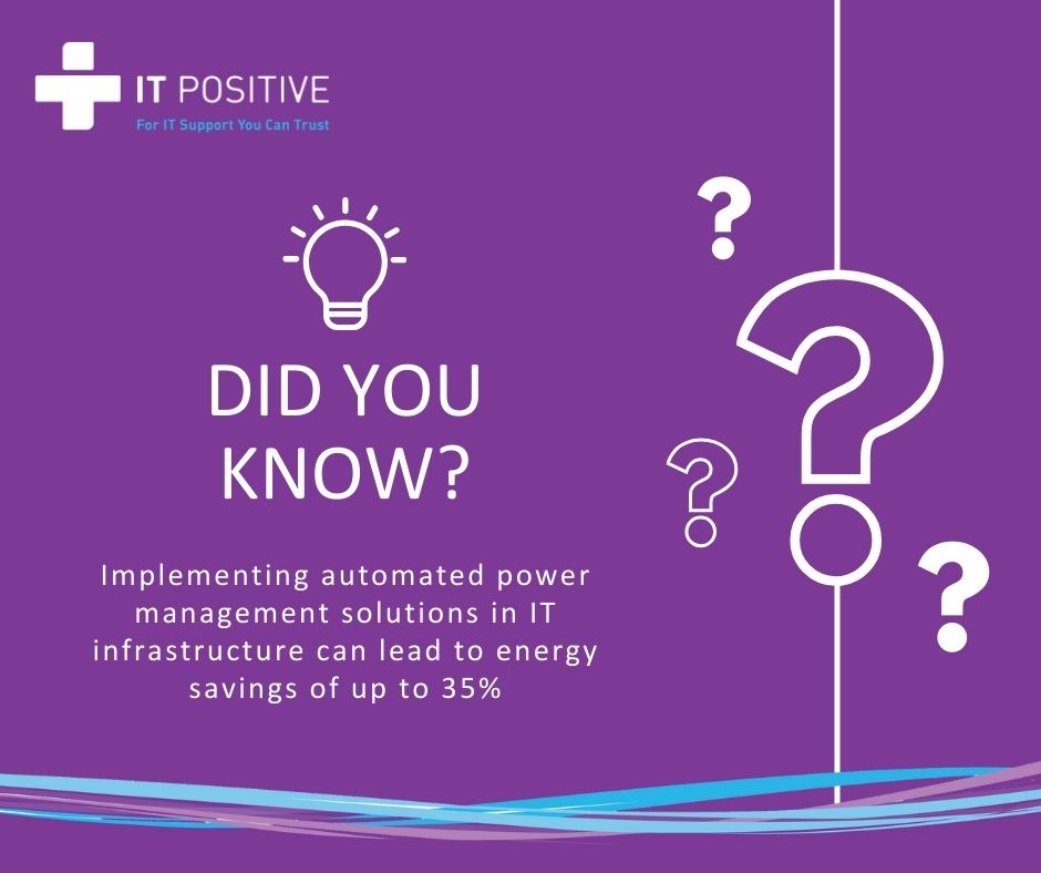 IT_Positive's tweet image. Cut down your energy bills by up to 35% with automated power management solutions! Transform your IT infrastructure into a cost-saving, eco-friendly powerhouse. Start saving today! #GreenIT #EnergyEfficiency #SustainableTech