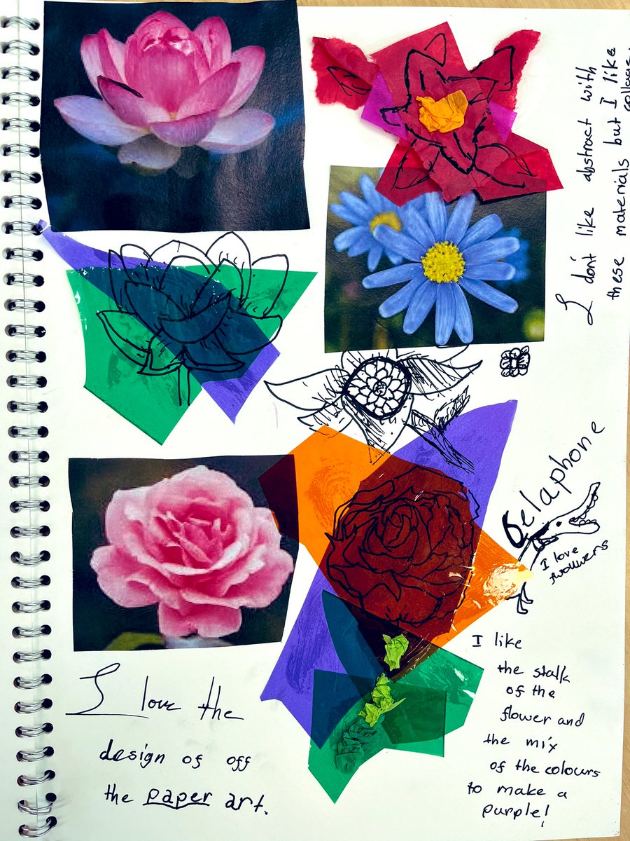 Teacherglitter's tweet image. I absolutely love the pop of colour and individual creativity as we have continued our Beatriz Milhazes collage project. The children experimented how they could create flowers using collage materials. #primaryart #year4 #whatitaughttoday