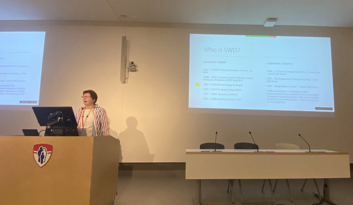 DrEmilyMcD's tweet image. Nancy Mayo presenting the inaugural Sharon Wood Dauphinee lectureship award at the ⁦@McGill_DOM⁩ 2024 High Value Healthcare Symposium 

#patientreportedoutcomes 
⁦@MUHCFoundation⁩