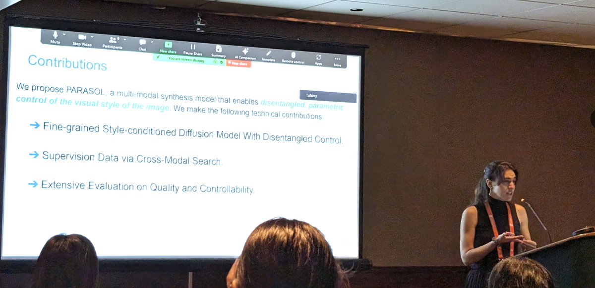 John Collomosse (@jcollomosse) on Twitter photo Gemma Canet Tarrés presenting her PhD research PARASOL on Controllable Generative AI - fine-grained control over the artistic style of image. #CVPR2024 WiCV Workshop <a href="/WiCVworkshop/">WiCV</a>. Check out the paper arxiv.org/abs/2303.06464 or visit the poster <a href="/cvssp_research/">CVSSP Research</a> <a href="/AdobeResearch/">Adobe Research</a> Gemma Canet Tarrés presenting her PhD research PARASOL on Controllable Generative AI - fine-grained control over the artistic style of image. #CVPR2024 WiCV Workshop <a href="/WiCVworkshop/">WiCV</a>. Check out the paper arxiv.org/abs/2303.06464 or visit the poster <a href="/cvssp_research/">CVSSP Research</a> <a href="/AdobeResearch/">Adobe Research</a>