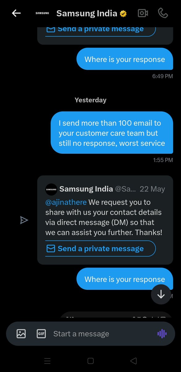 ajinathere's tweet photo. Never ever trust samsung products and services, they just taking your money nd won't give you proper response nd service @SamsungIndia @SamsungMobile @jagograhakjago https://t.co/4lMCZ0vBy1