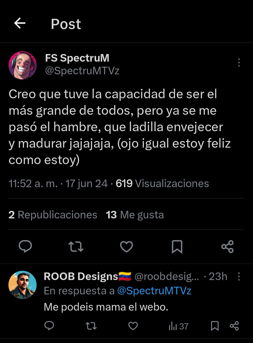 Un poeta invitandonos a la reflexion y arriba de él spectrum quejandose de como funciona el tiempo