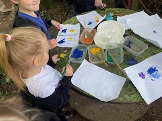 NectonFS's tweet image. A busy creative afternoon with Elm class, leaf printing, den building and muddy play. @NectonEYFS  such a pleasure to share your world of play.