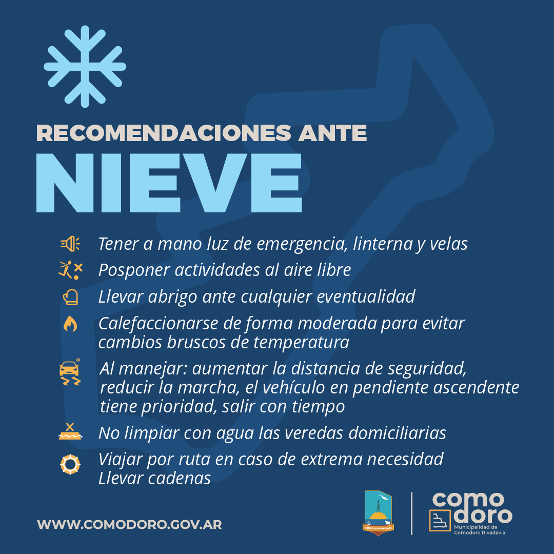 comodoroMCR's tweet photo. ❄️🌨️ Ante el pronóstico de las próximas horas, renovamos las recomendaciones https://t.co/ByupibWqOQ