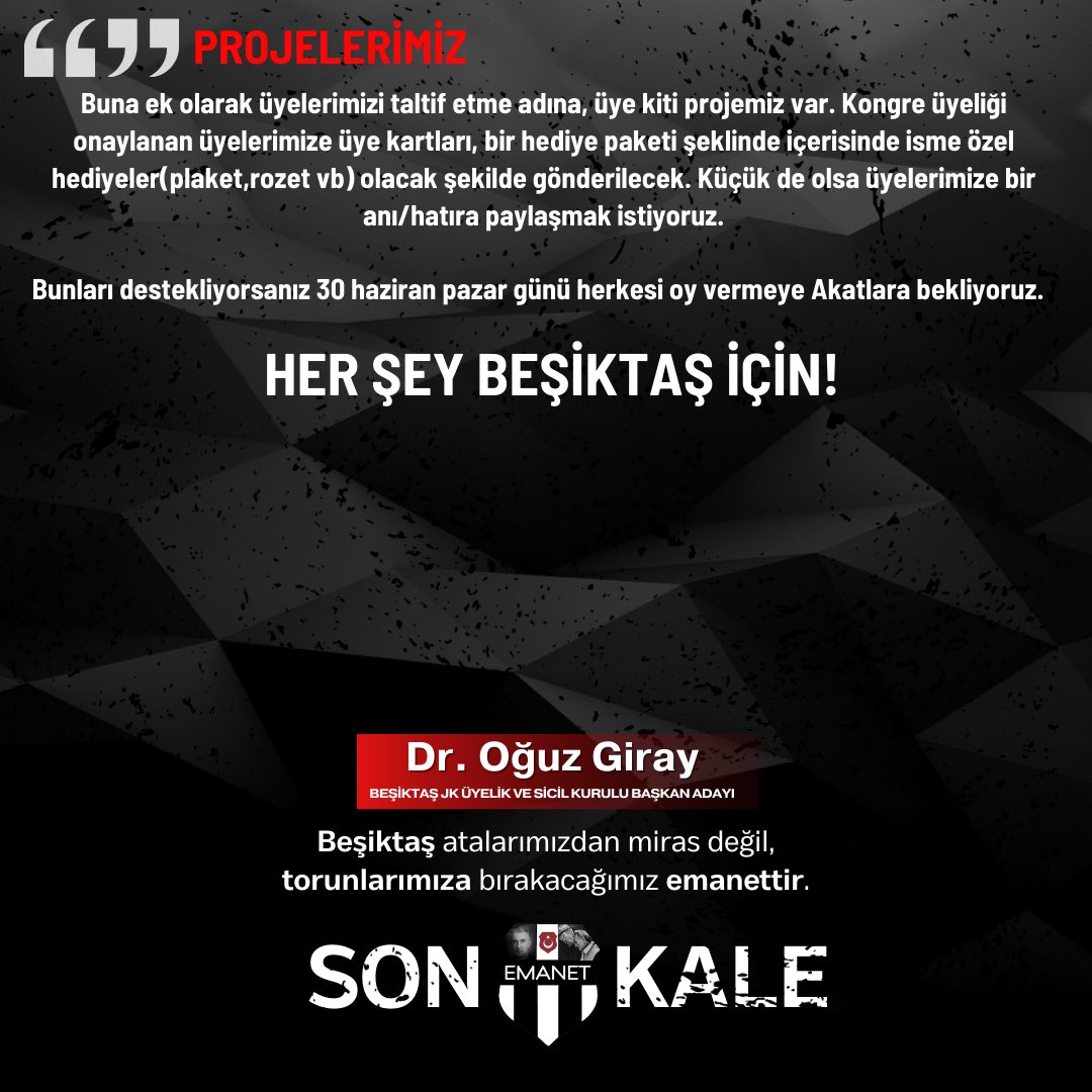 Sorunuza şöyle cevap vereyim sevgili Beşiktaşlı dostlarım 🙏

Göreve gelir gelmez ilk yapacağımız işler şu şekilde olacaktır;