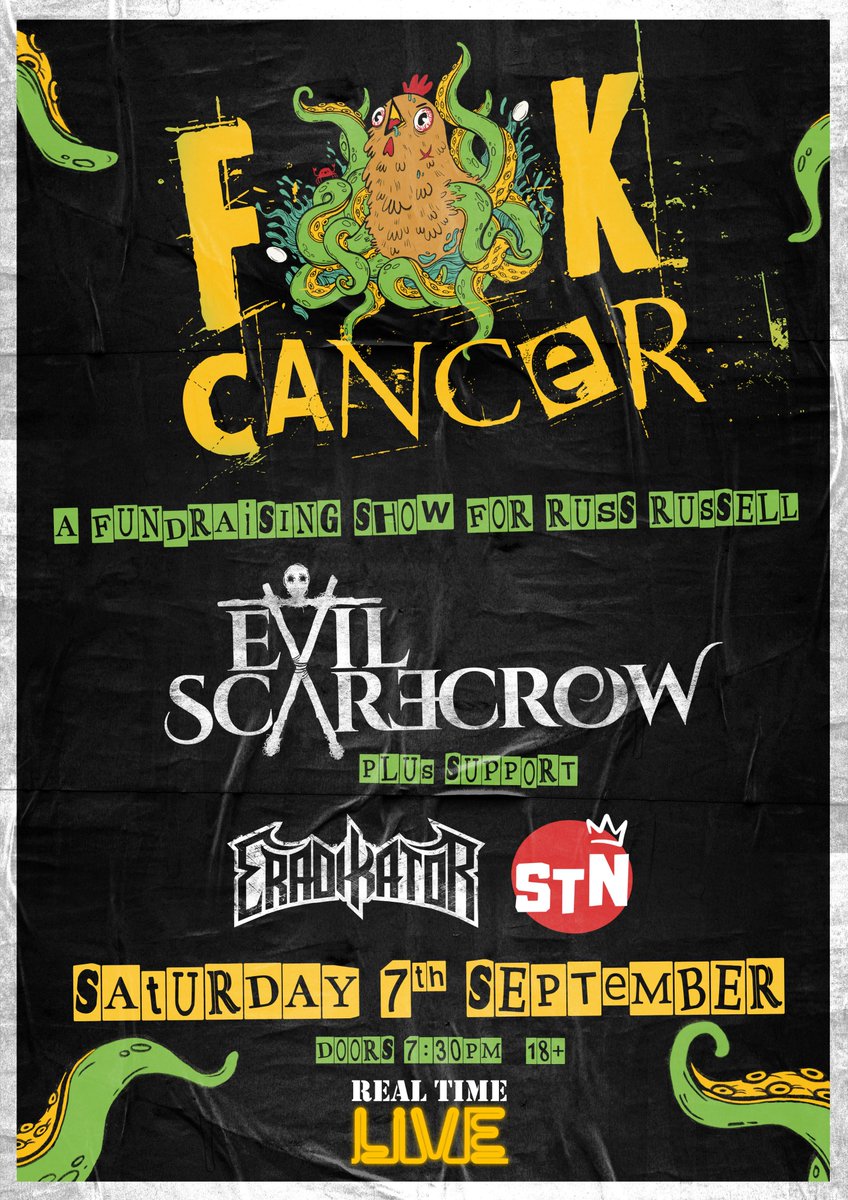 Due to people contacting us to say they couldn't make the original date we have moved our <a href="/RussRussell/">Russ Russell</a> fundraiser show to Saturday 7th September. Thanks to <a href="/Eradikator/">Eradikator</a>, STN and the lovely folks at <a href="/Real_Time_Live/">Real.Time.Live</a> for accommodating the change. Tickets here: wegottickets.com/event/619974/