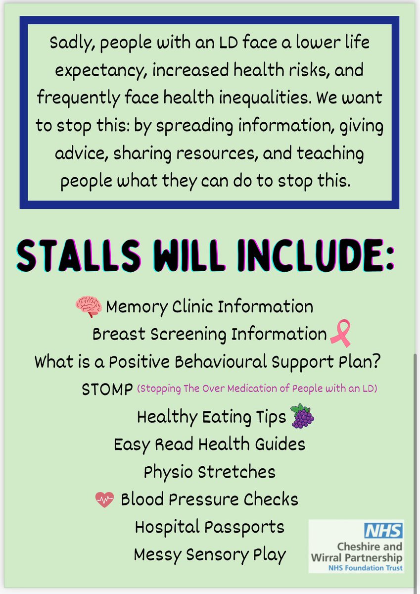 This Learning Disability Awareness Week - We are hosting a fayre on Friday 21st June 10-1pm for individuals with a Learning Disability, families, carers &amp; professionals! #LearningDisabilityWeek
