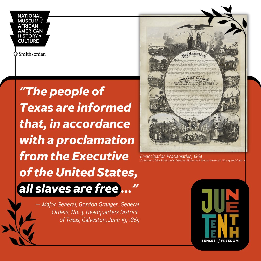 Edward G. Miner Library (@minerlibrary) on Twitter photo On June 19, 1865, Union troops arrived in
Galveston, Texas with the news that the more than 250
,000 enslaved Black people in the state were free. This
day came to be known as Juneteenth, now officially a
federal holiday. Learn more from <a href="/NMAAHC/">Smithsonianâs NMAAHC</a> at the link in our bio. On June 19, 1865, Union troops arrived in
Galveston, Texas with the news that the more than 250
,000 enslaved Black people in the state were free. This
day came to be known as Juneteenth, now officially a
federal holiday. Learn more from <a href="/NMAAHC/">Smithsonianâs NMAAHC</a> at the link in our bio.
