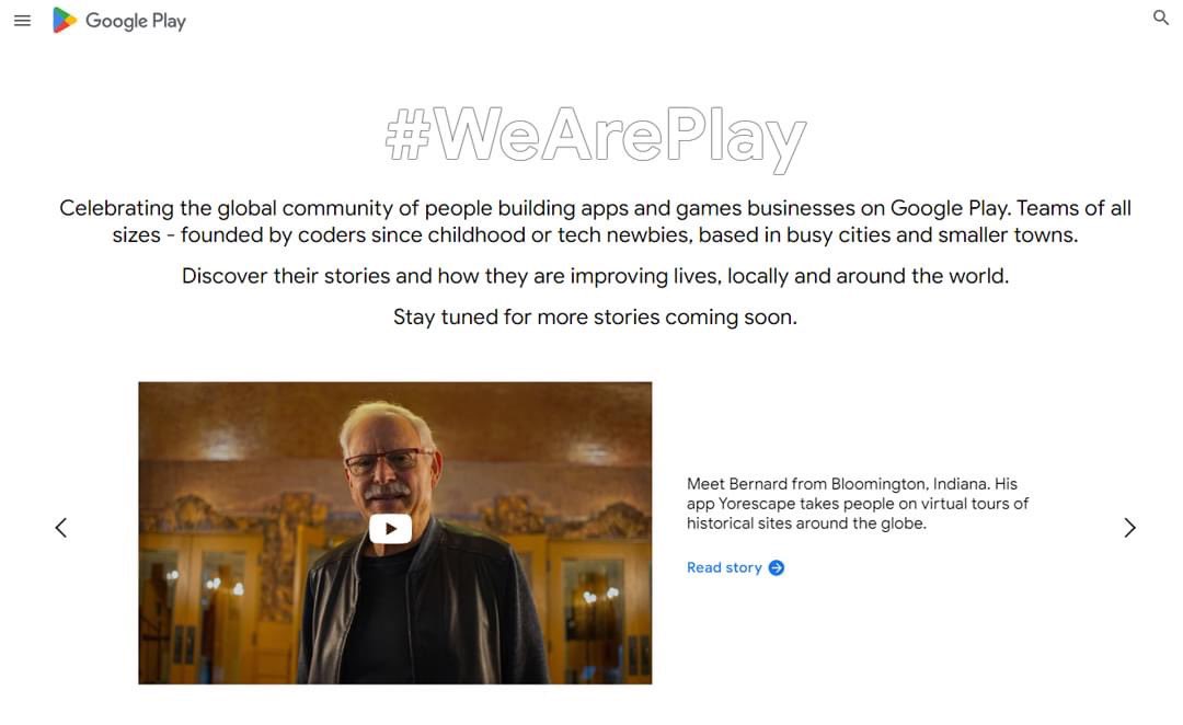 Google Play has featured Yorescape this week as part of We Are Play, and it has gone viral!  Watch the video below or take a virtual tour of a historical site on Yorescape to see for yourself what the community is excited about! play.google.com/console/about/…