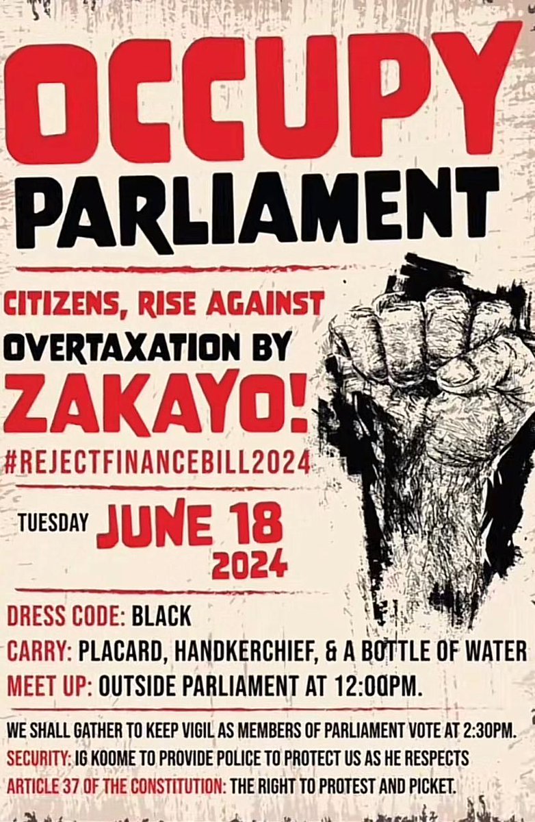 MichaelAmollo's tweet photo. #OccupyParliament #RejectTheFinanceBill2024 #PeoplePower #OurRights #RisingCostOfLiving #FinanceBillKe #Kenya https://t.co/m4uvQjZd7V