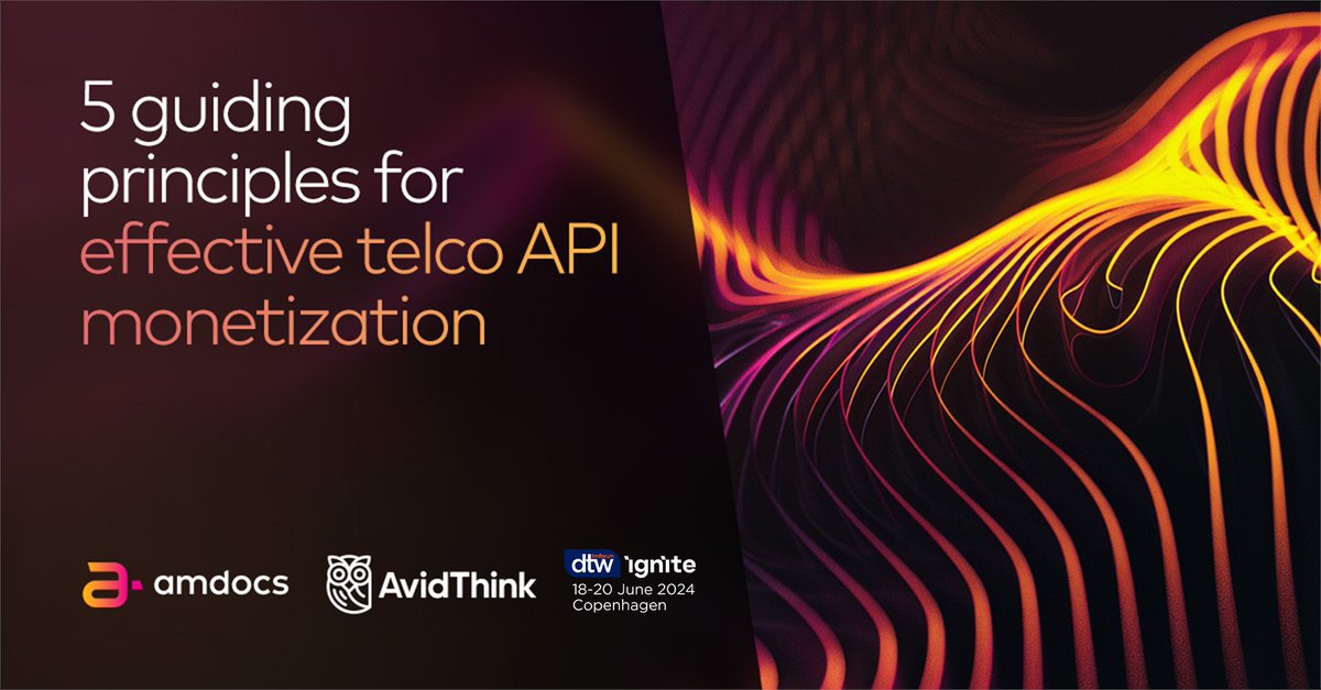 Ready to transform telco #API monetization? Our infographic with
<a href="/AvidThink/">AvidThink</a> reveals 5 key principles. Catch us at #DTW24 to dive into
Intent-driven Network Slicing! &gt; link.amdocs.com/3xnymXr #AmdocsDTW #Ignite #technology #telecom #networks #CustomerExperience