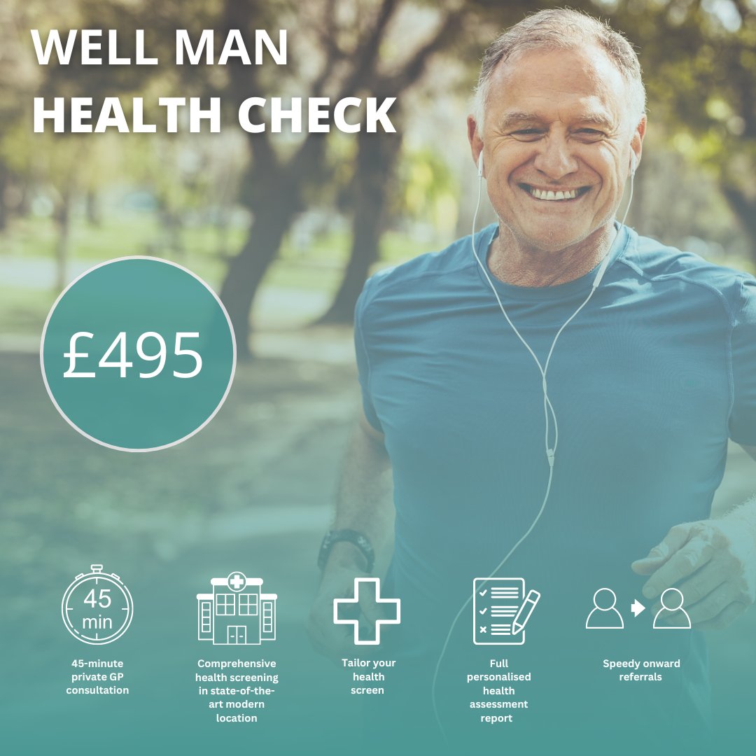 Our Well Man Health Check has been carefully designed to give you a better picture of your health and can play a key role in identifying and addressing potential health issues before they become more serious.

Why wait? Call us today on: 01707 44 33 33.