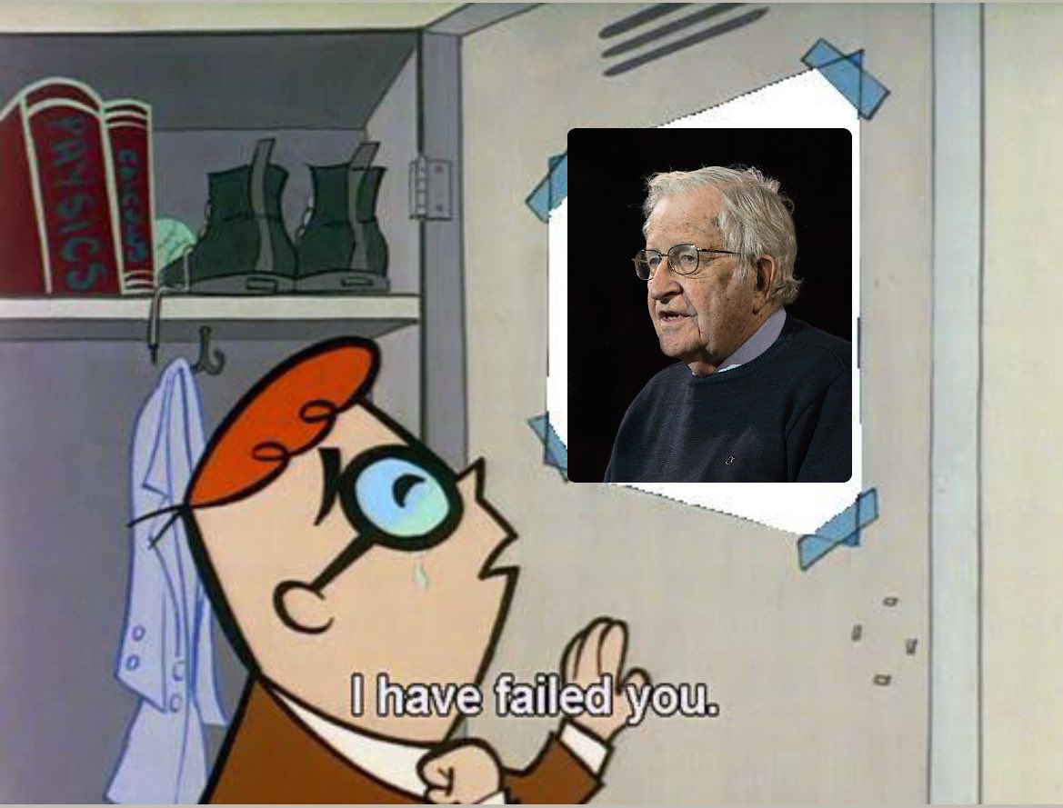 Después de tuitear sobre Chomsky, sin verificar la fuente