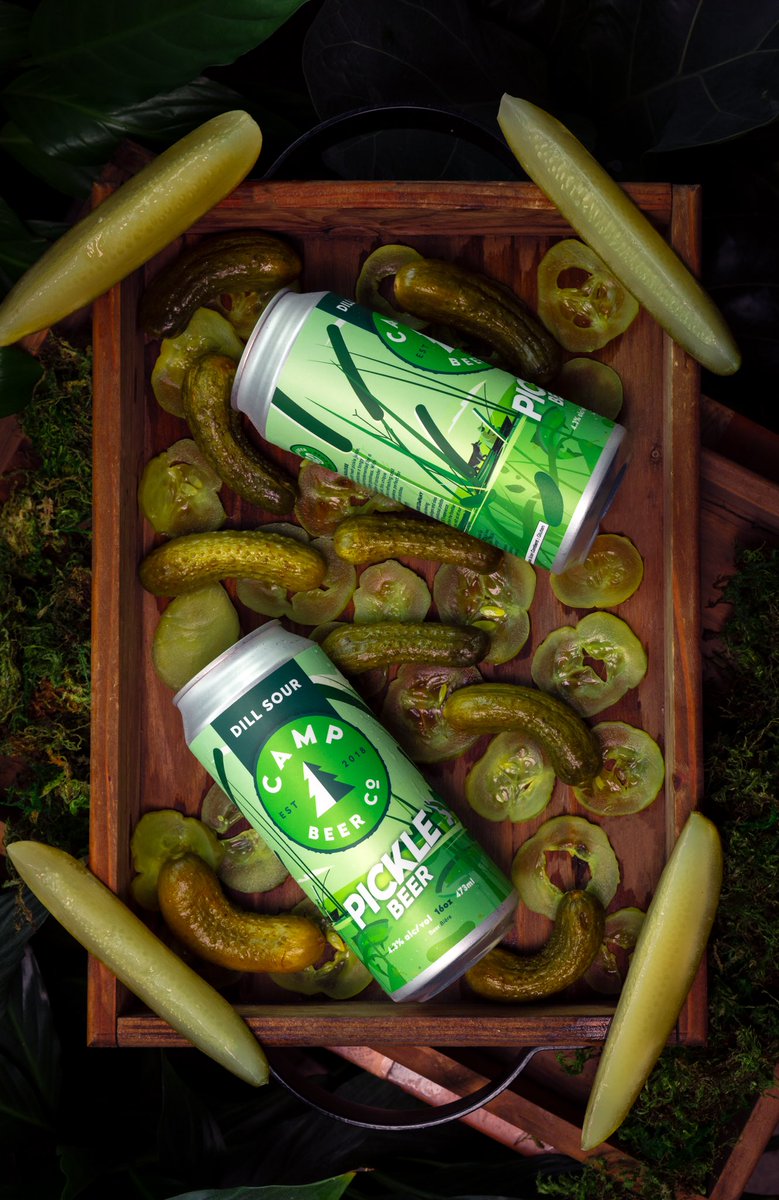 campbeerco's tweet photo. Get ready to relish the latest hit at Camp—Pickle Beer! Our Dill Pickle Sour Gose is not too briny but just right, with dill pickle juice, coriander, Himalayan sea salt, and a touch of wheat. Perfect for pickle lovers! Grab a glass, a growler, or take home a four-pack. ⛺🍻 🥒 https://t.co/BpIRGNB8BC