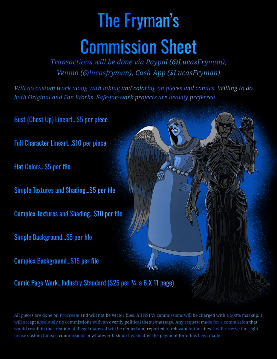 LucasFryman's tweet image. Here’s my commission sheet. DM me either on here or on my discord (pookus02) for further inquiry.