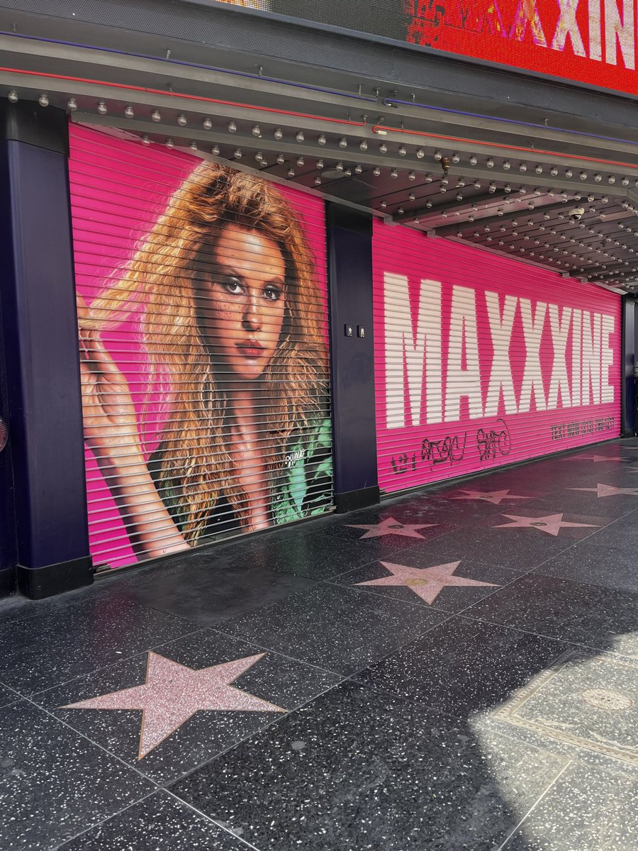 maxxxinemov's tweet photo. The talk of the town. #MAXXXINE arrives in theaters July 5. https://t.co/1Qpgt1J0LS