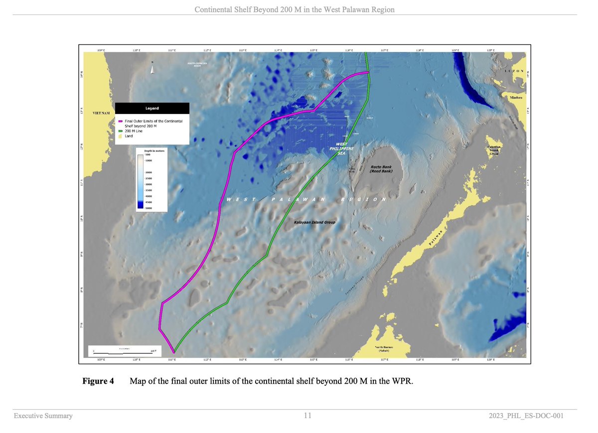The Philippines' submission for an extended continental shelf in the West Palawan Region. Executive Summary now posted on the website of the Commission on the Limits of the Continental Shelf, at un.org/depts/los/clcs….  1/7