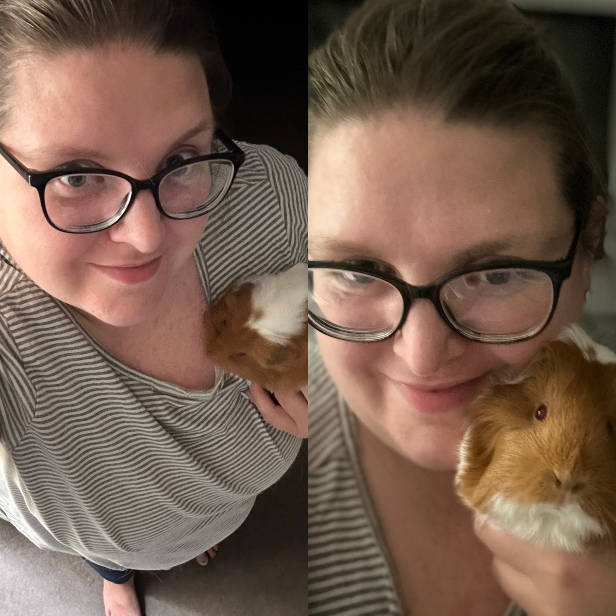 sometimeredhead's tweet image. Fashion Status Update - 17/06/24

👩🏼‍💻3616👩🏼‍💻

Outfit: old grey striped tee and indigo George jeggings. 

Accessories: Specsavers Entry05 frames. Ginny Porkette.

Cosmetics: mint green salon nails. 

Hair: tied up in a bun.

#psootd #ootd #wearethethey #effyourbodystandards