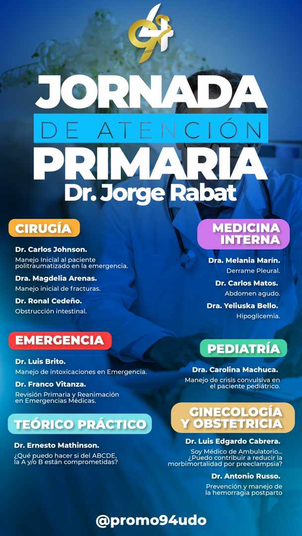 Tenemos el agrado de invitarlos a nuestro CONGRESO DE ATENCIÓN PRIMARIA. En honor al Dr. Jorge Rabat🥼🤍

🗓| 22/06/2024
📍| UGMA, CBO

Contaremos con la presencia de 12 especialistas de la casa más alta, en las siguientes áreas:

Costo y link de inscripción al privado.