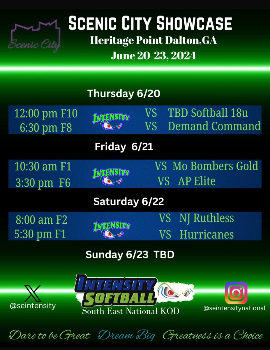 Samantha Lynch (@slynch2026) on Twitter photo Come check me and <a href="/seintensity/">SEIntensityNational</a> out at the Scenic City showcase at Heritage Point Dalton, GA. Looking forward to another tournament with this amazing team!! 💙💚 Come check me and <a href="/seintensity/">SEIntensityNational</a> out at the Scenic City showcase at Heritage Point Dalton, GA. Looking forward to another tournament with this amazing team!! 💙💚