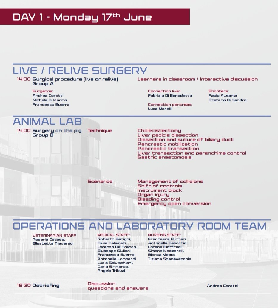 Fabio Ausania (@fabio_ausania) on Twitter photo Thanks again to Andrea Coratti and his team for the invitation as a speaker at one of the best Robotic HBP surgery courses around! Such a pleasure to share knowledge with these experts of Robotic Surgery
<a href="/Usltoscsudest/">Azienda Usl Toscana Sud Est</a> #CRSA
<a href="/hospitalclinic/">Hospital Clínic</a> Thanks again to Andrea Coratti and his team for the invitation as a speaker at one of the best Robotic HBP surgery courses around! Such a pleasure to share knowledge with these experts of Robotic Surgery
<a href="/Usltoscsudest/">Azienda Usl Toscana Sud Est</a> #CRSA
<a href="/hospitalclinic/">Hospital Clínic</a>